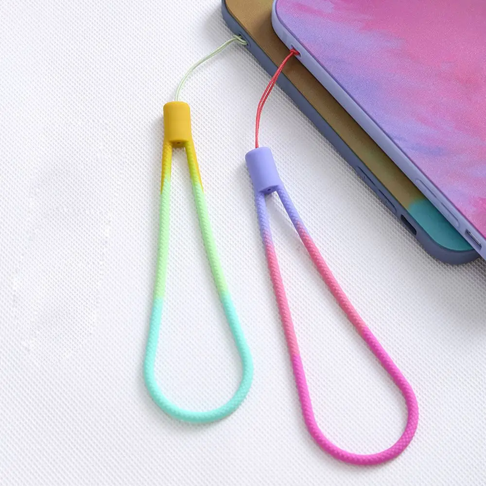 Short Rope Key Straps Hand Strap Phone Charms Phone Hanging Rope Watercolor Woven Pattern Wrist Hand Strap Mobile Phone Strap