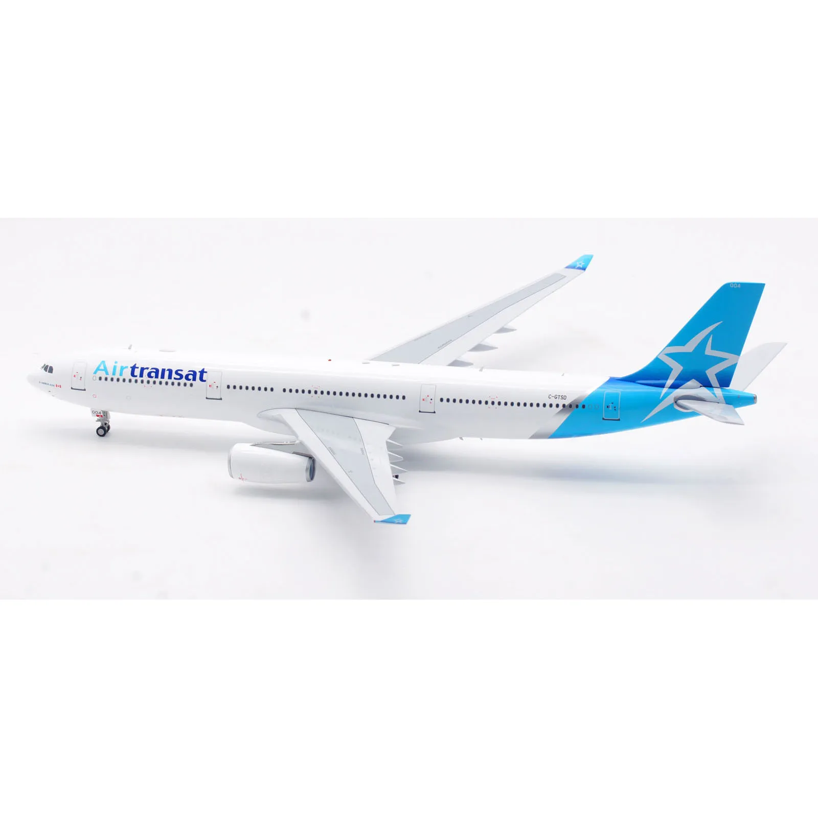 If333ts0124 liga avião colecionável presente inflatight 1:200 air transat airbus A330-300 diecast aeronave jet modelo C-GTSD com suporte