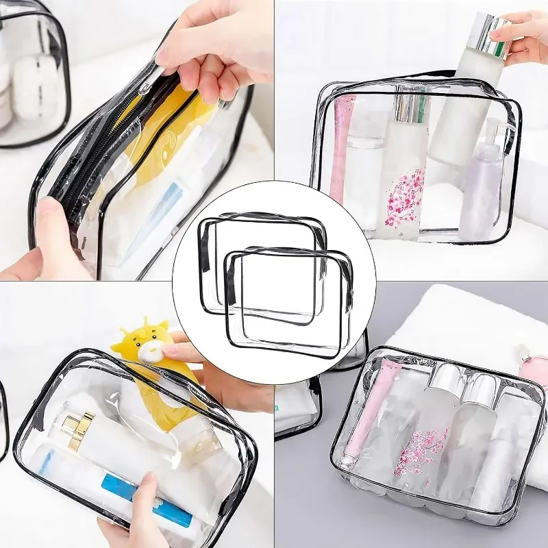 S/M/L 透明防水化粧バッグ PVC クリア化粧品バッグ小型ポータブル旅行トイレタリーウォッシュオーガナイザーケース収納ポーチ
