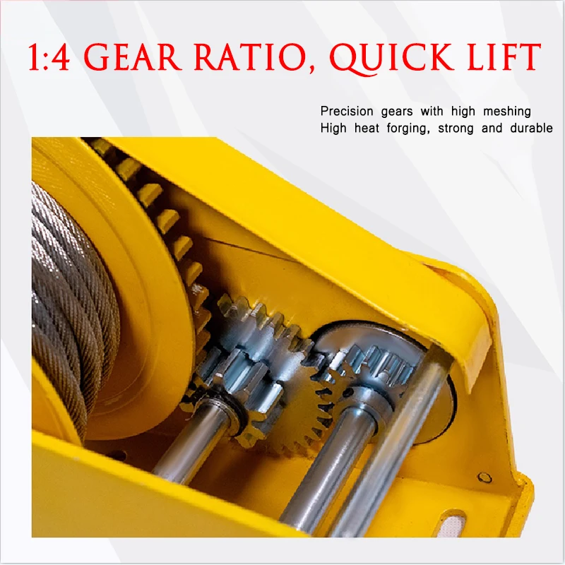 1200 LBS Two-Way Self-Locking Device Small Manual Winch Mini Wire Rope Winch With Hook Automatic Brake Manual Crane Hoist Tools