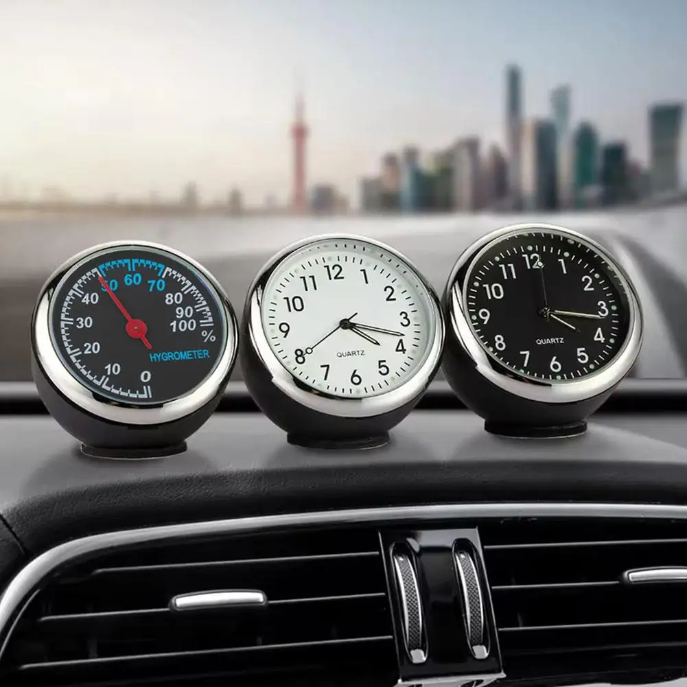 Mini Car Automobile Digital Clock Auto Watch Automotive Thermometer Hygrometer Decor Suitable Inside The Vehicle Ornament Clock
