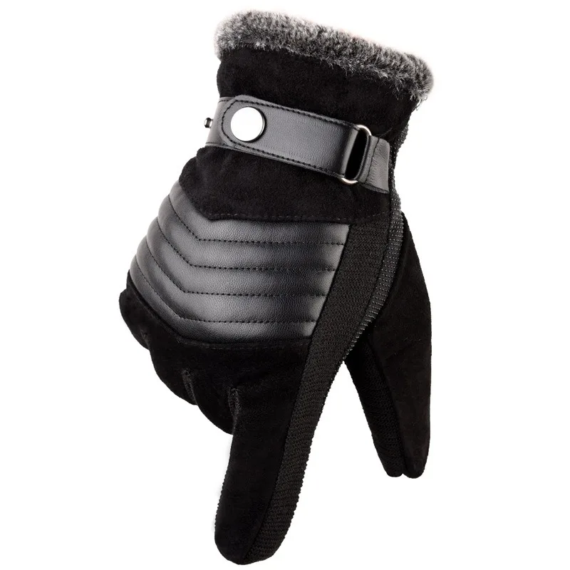 Guanti da uomo caldi invernali touch screen Guanti casual in vera pelle Guanti per uomo Sport all\'aria aperta Guanto a dita intere