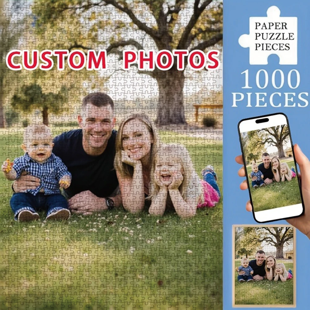 35/300/500/1063pcs Personalized Custom Photo Puzzle Family Photo Assembling Picture