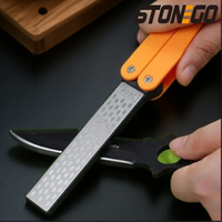 STONEGO Portable Folding Pocket Knife Sharpener Outdoor Double Sided Diamond Sharpening Stone Whetstone