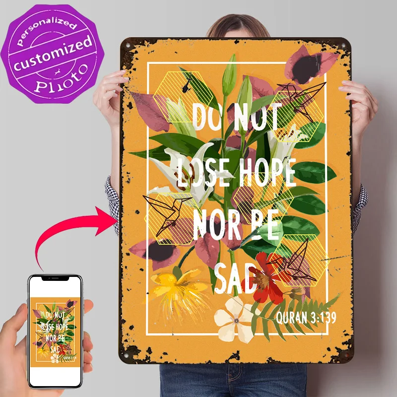 Do Not Lose Hope 3D Texture Printed Poster Custom Vintage Metal Tin Plate Sign for Wall Art Decoration Garage Decorations House