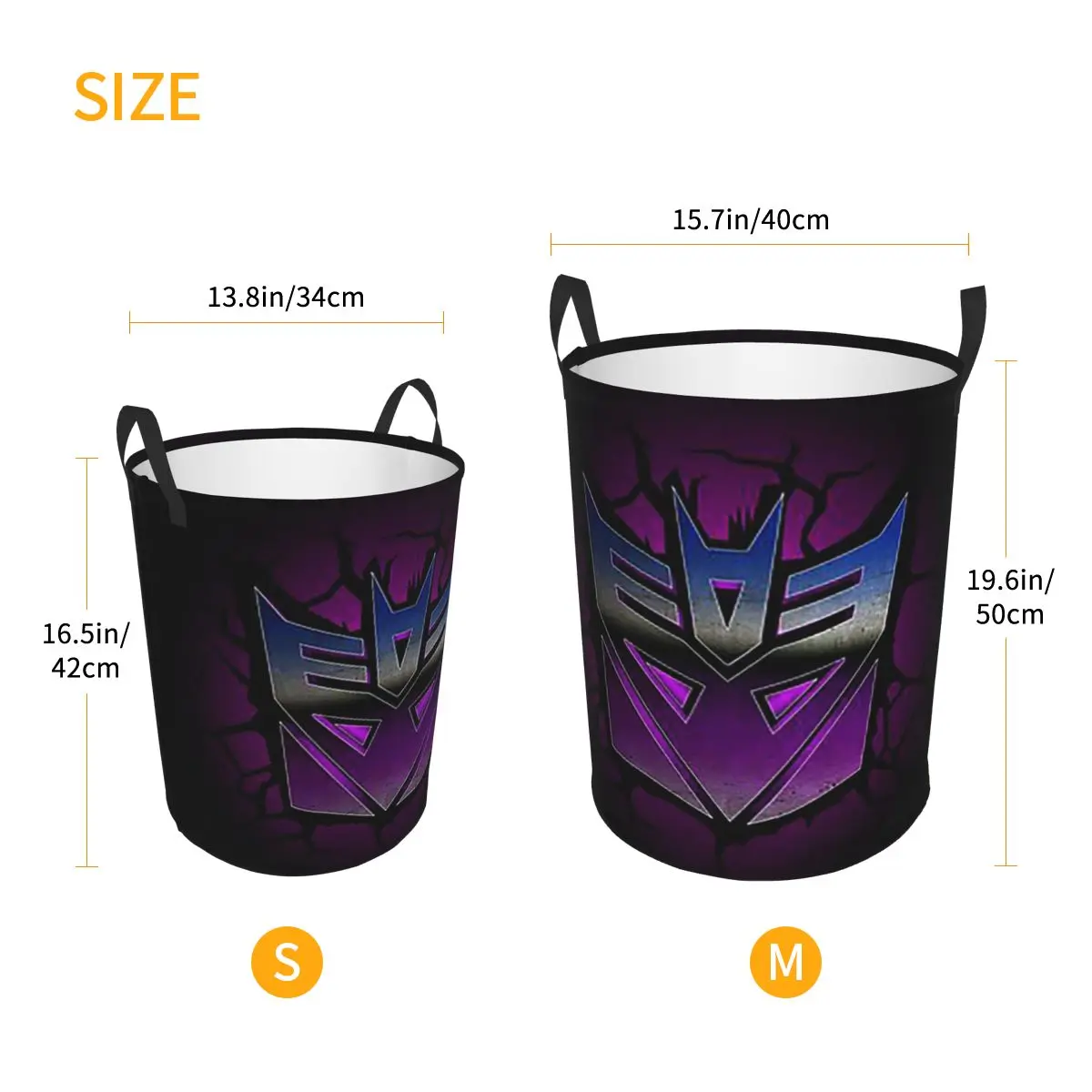 Transformers Decepticon Foldable Laundry Baskets Dirty Clothes Toys Sundries Storage Basket Large Waterproof Box For Home Kids