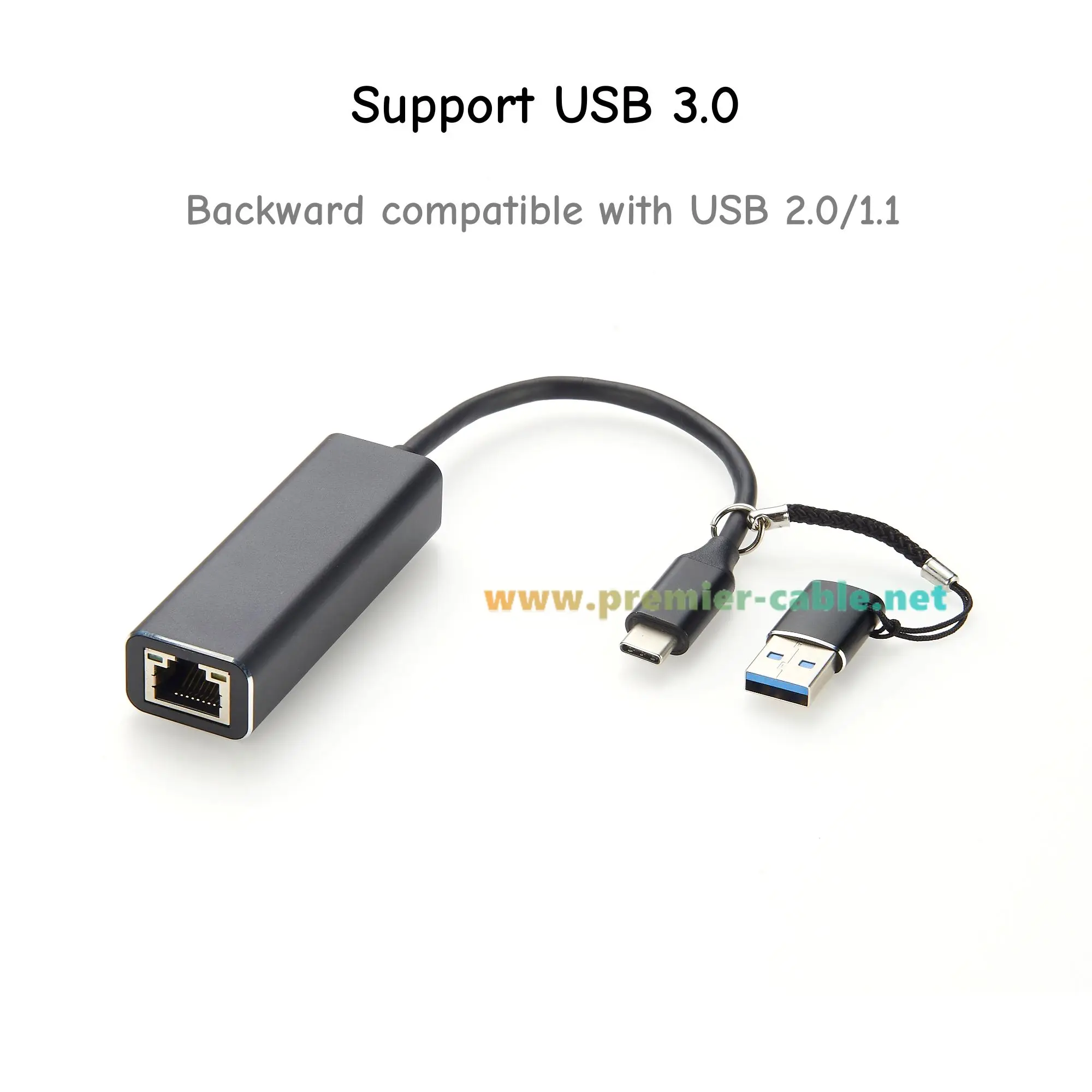 

Кабель-адаптер USB 3.0 USB C — RJ45 Ethernet 2500 Мбит/с 2 в 1 Кабель сетевой карты USB типа C — 2,5 Гбит/с LAN для ПК Windows MacBook