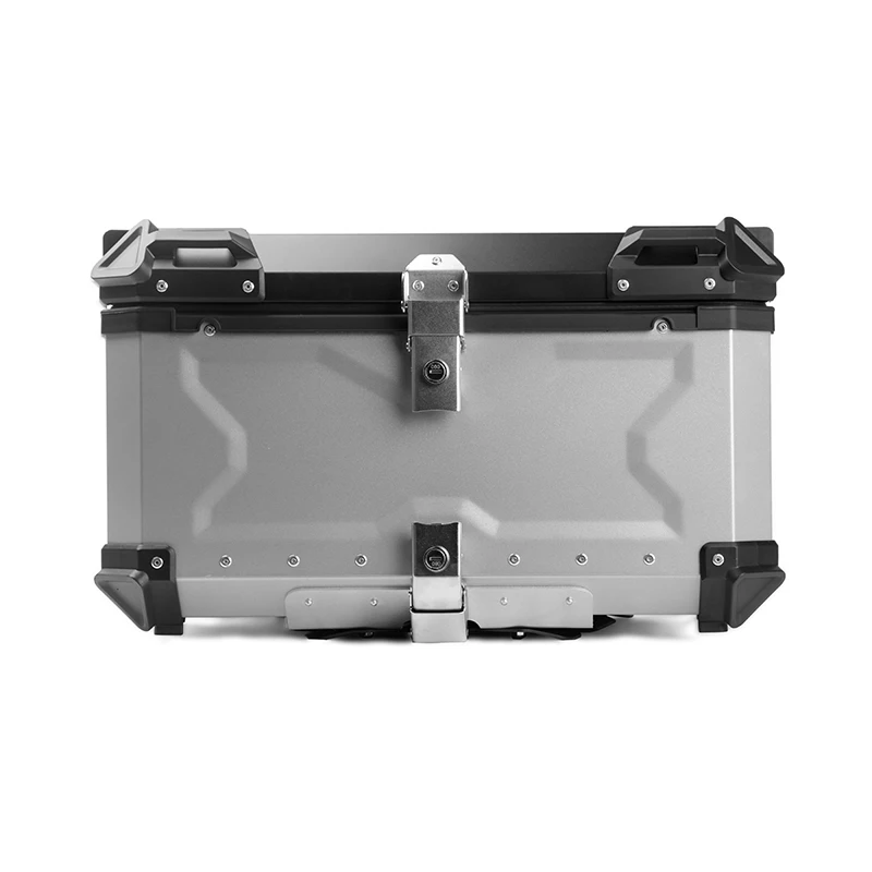 X Embossed Aluminum Alloy Tail Box Backrest Storage Trunk Rear Rack Accessories Top Case Delivery Side Box Set of Motorcycle