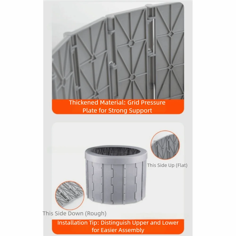 

Waterproof Outdoor Folding Toilet with Storage Bag Easy To Store Portable Potty Multi-purpose Large Loading Bearing