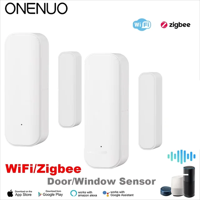 Czujnik okna/drzwi WiFi lub Zigbee z baterią AAA Inteligentny system alarmowy do domu Sterowanie głosowe przez Alexa Google Home Smart