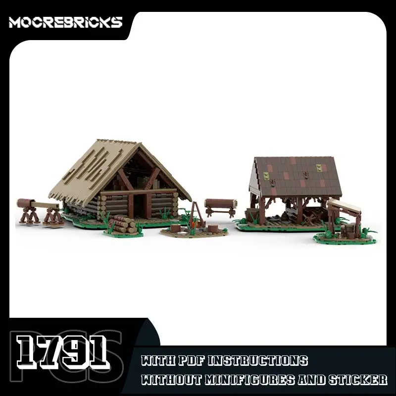 MOC Średniowieczny Plaża Kempingowa Modułowa Architektura Model Klocki Konstrukcyjne DIY Zestaw Technologiczny Cegiełki Zabawki Prezenty dla Dzieci