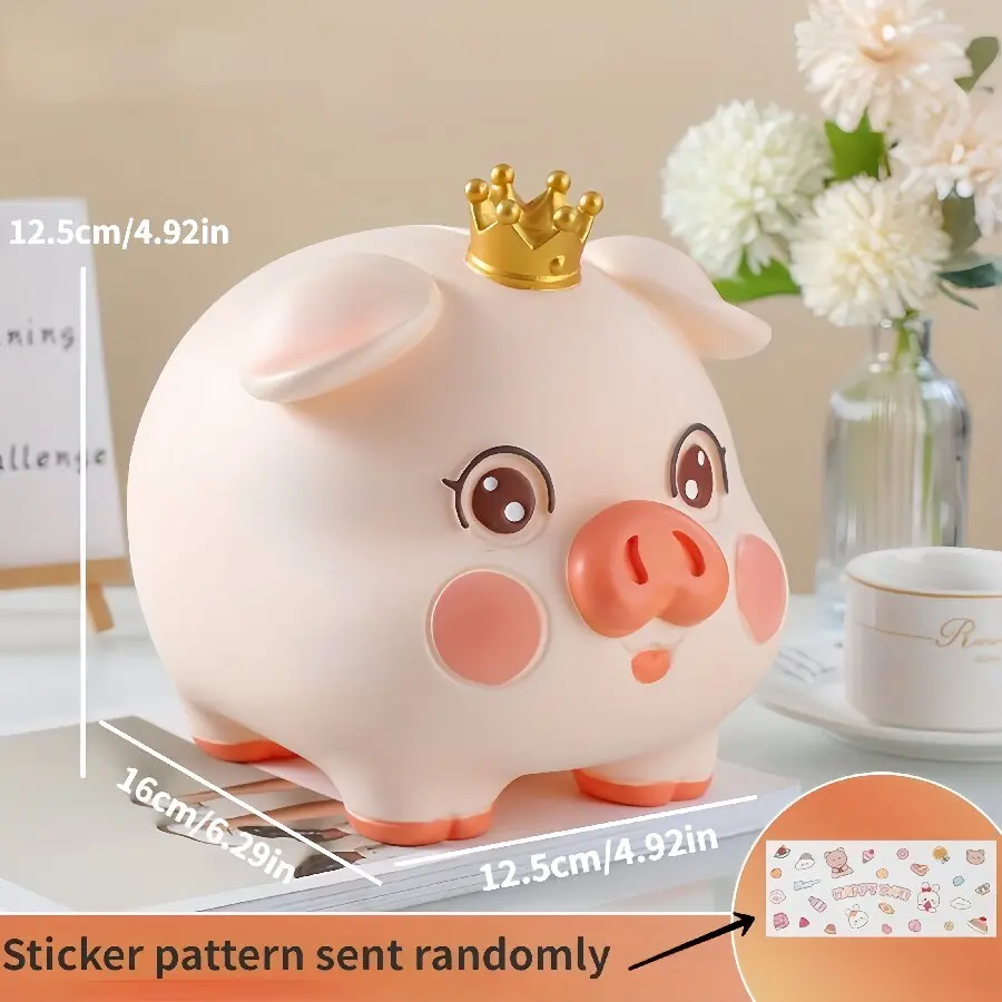 1 piece of DIY cute enamel anti-fall piggy bank birthday gift, animal piggy bank coin banknote piggy bank storage home decoratio