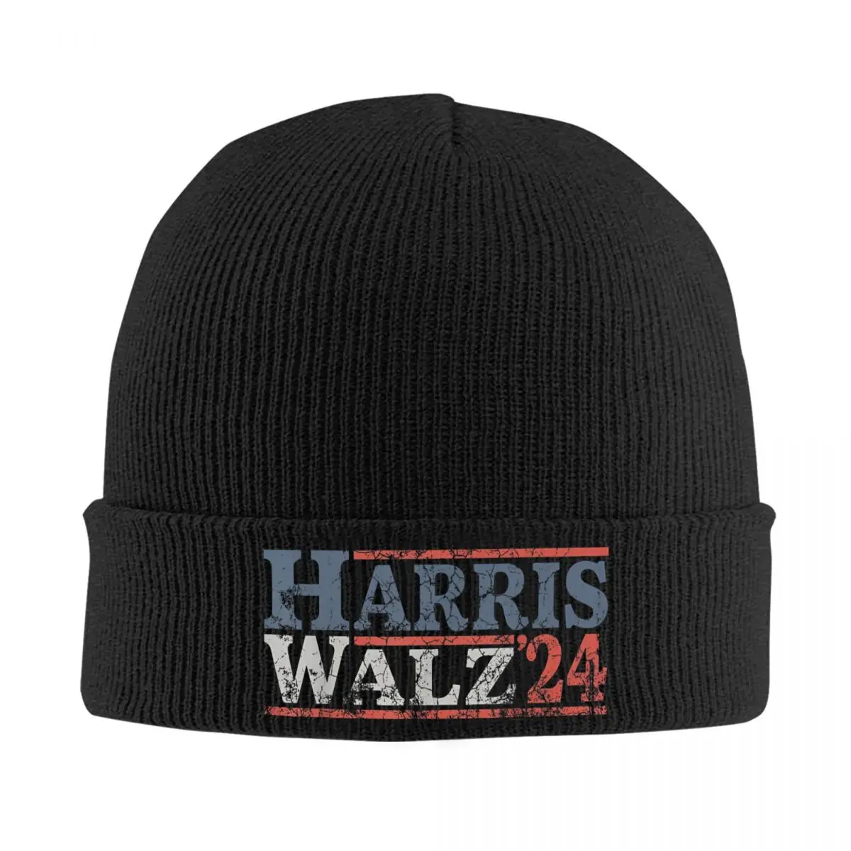 Harris Walz 2024 Election Knitted Caps Women Men Beanie Autumn Winter Hip Hop Hats Acrylic Kamala Harris Tim Waltz Melon Cap