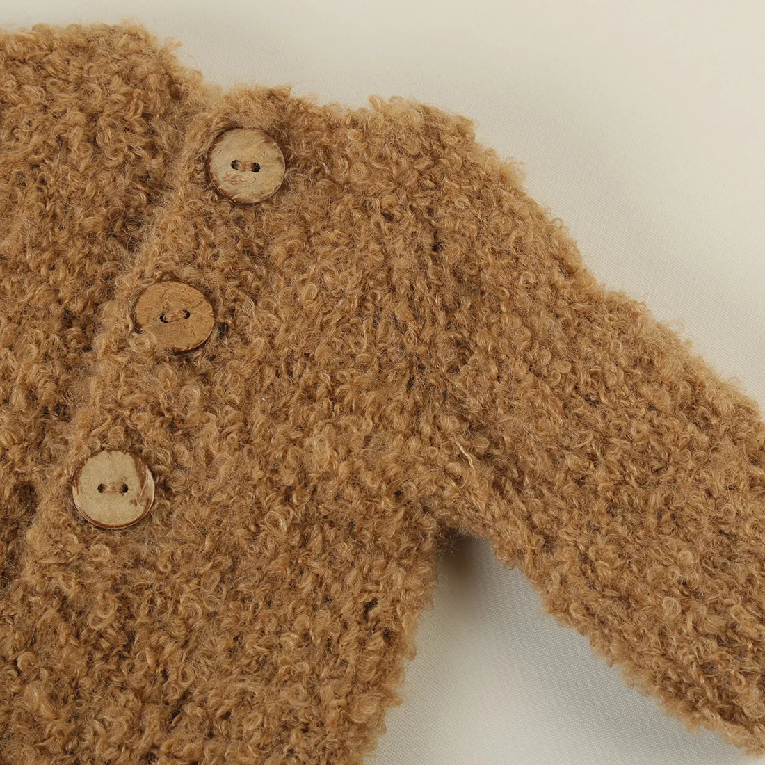 Conjunto de roupas de malha para bebês meninos, gorro e macacão de urso de pelúcia, adereços para fotografia de recém-nascidos, roupa para sessão de fotos