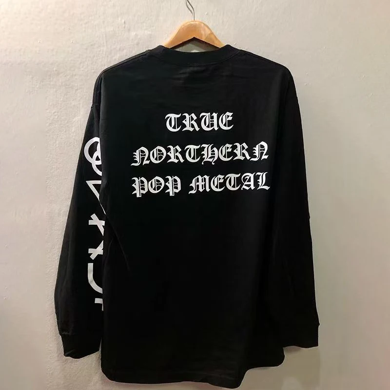 

Streetwear Punk Oversized Casual Letter Pattern Men Women Goth T-shirt Y2K Harajuku Hip-hop Cotton Long sleeved Top Tees Unisex
