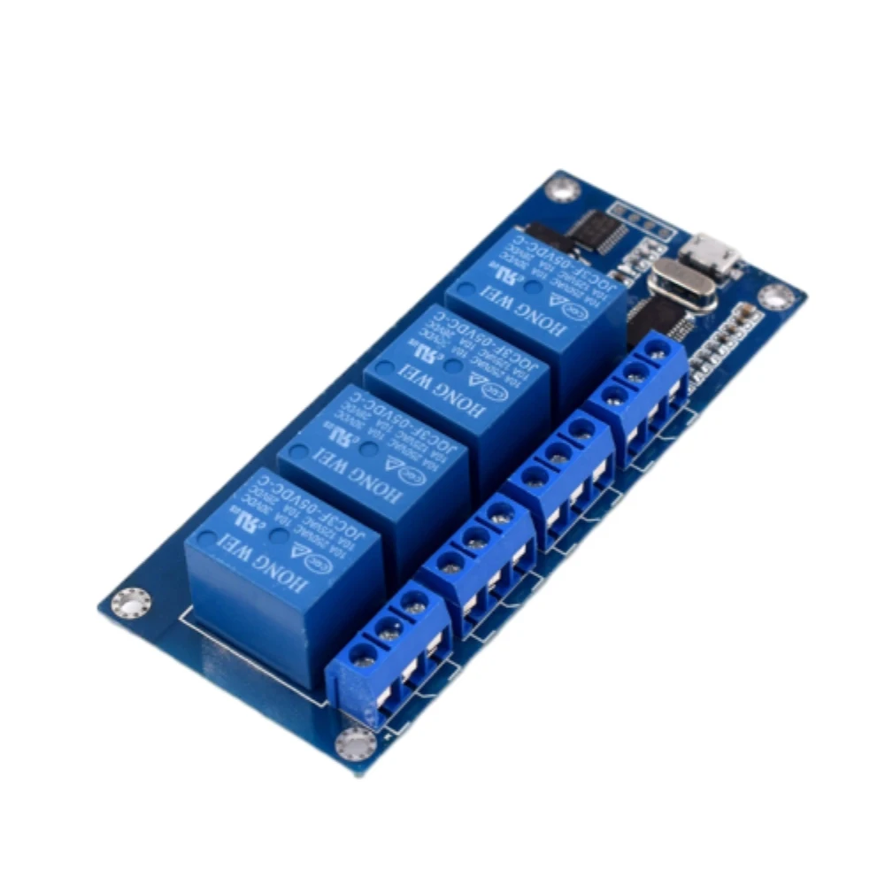 4 Channel 5V Relay Module Relay Control Board with LED Indicator Relay Micro USB Input Relay Board