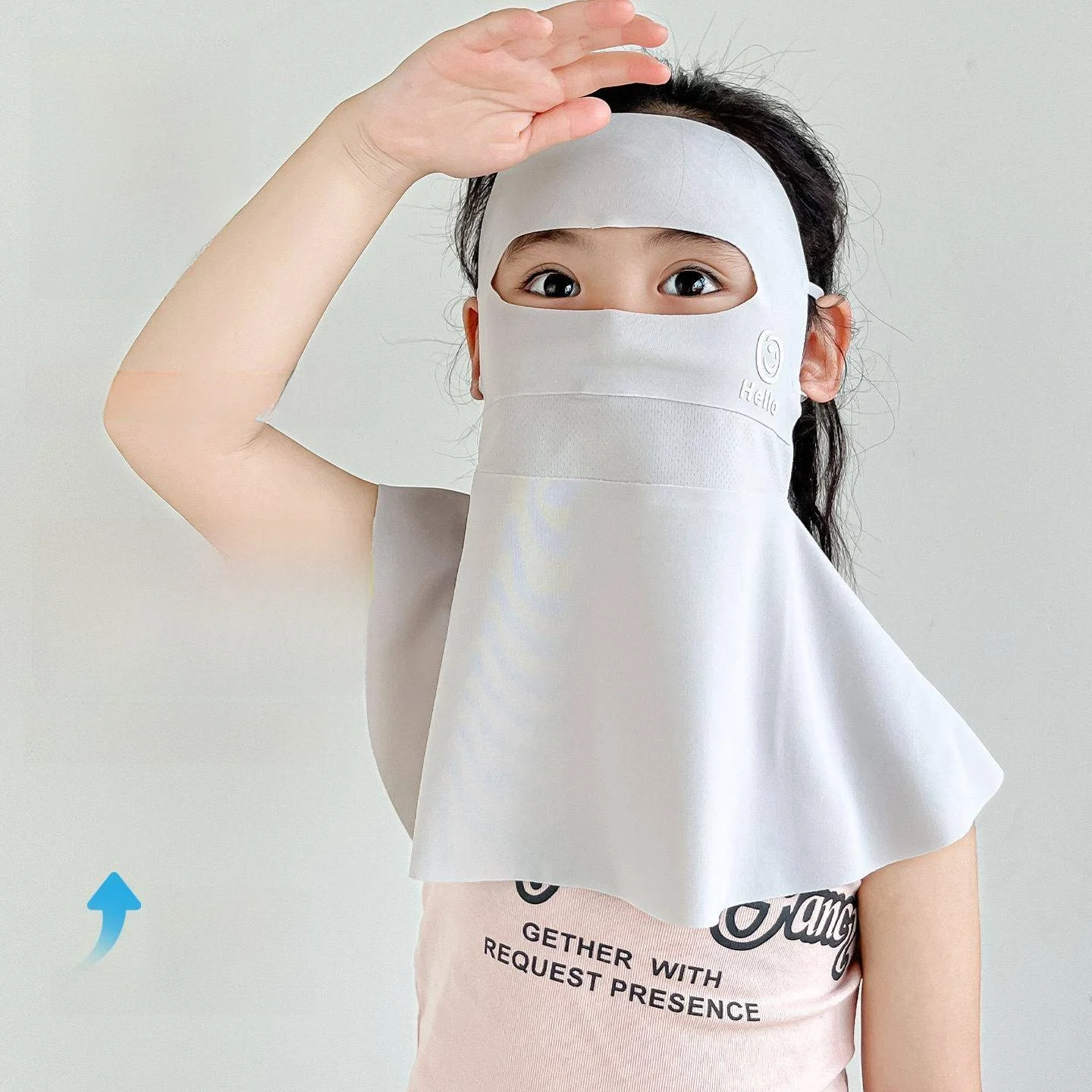 

Kids Sun Protection Face Mask Breathable Ice Silk Neckerchief Goggles UV Protection Myopia Eye Care Summer Outdoor Mask