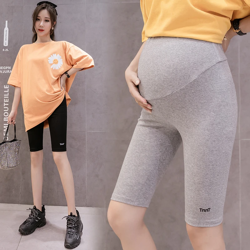 Pregnant Women Summer New Cotton Leggings Safety Pants Belly Support Shorts Fashion All-match Five-point Pants