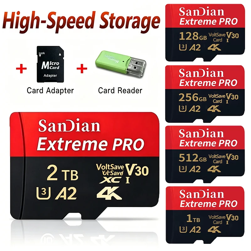 Tarjeta Micro TF/SD Original Clase 10 de 128 GB, Tarjeta de Memoria de Alta Velocidad con Rendimiento Estable para Teléfonos, Cámaras Digitales, Computadoras Portátiles, PC y Reproductores MP3