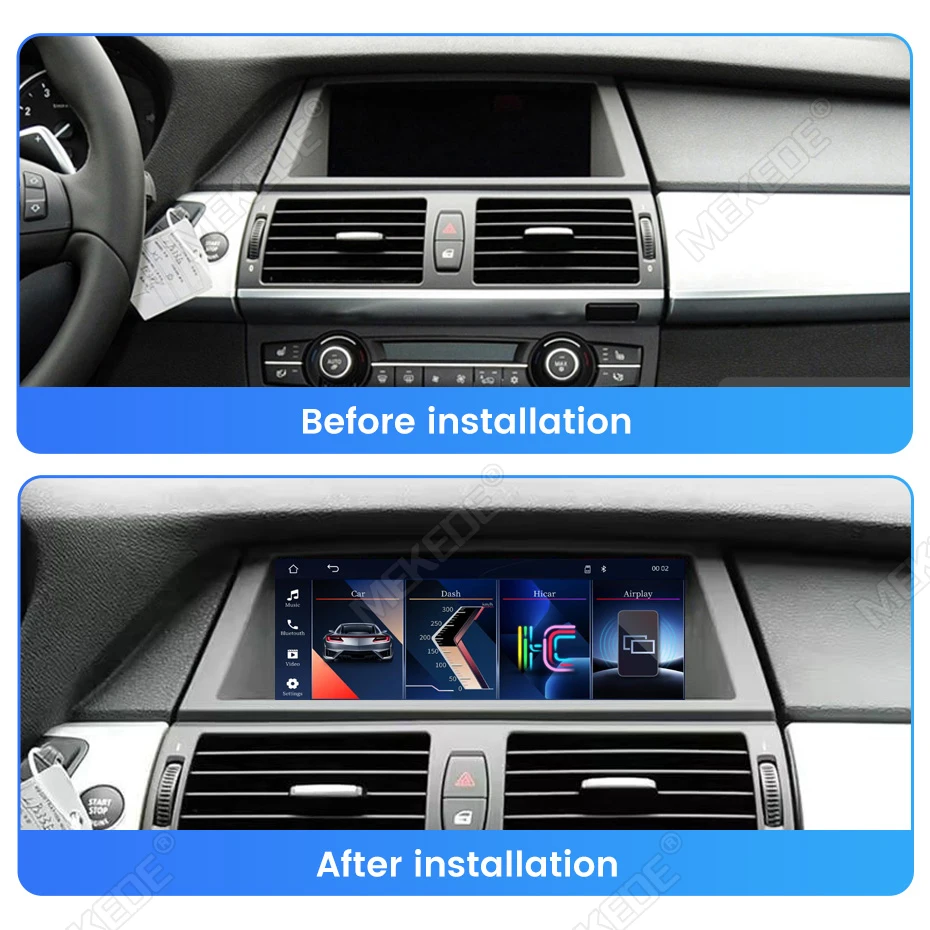 MEKEDE&NAVIFLY 8.8 Inch Dual System Wired & Wireless CarPlay Android Auto Radio Stereo for BMW X5 E70 X6 E71 CCC / CIC Multimedia Player Keep Car Original I-driver Steerwheel Control Funtions FM