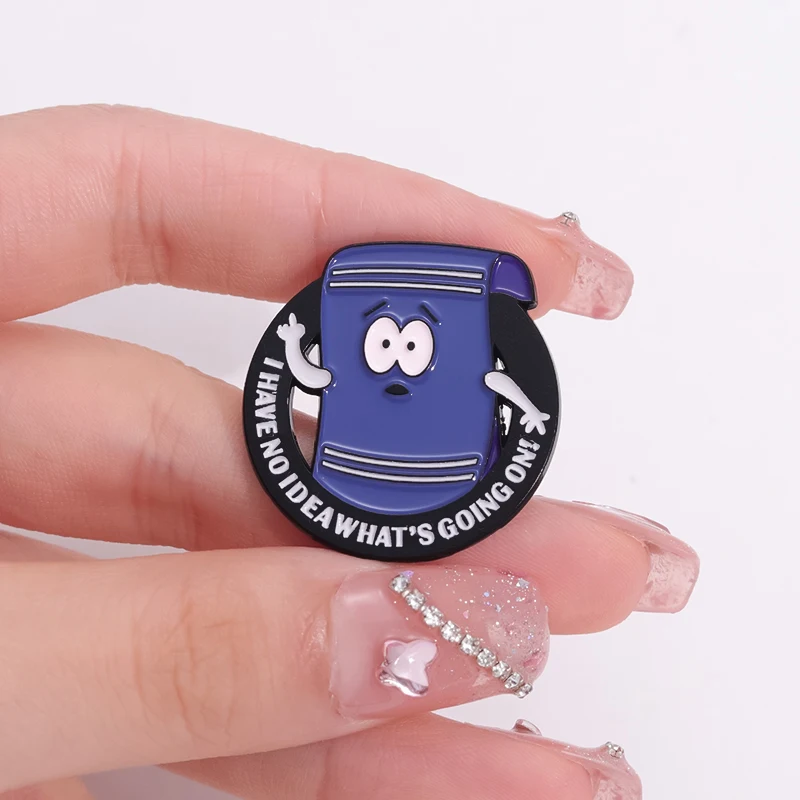 Towel I Have No Idea What\'s Going On Enamel Pin Cute Cartoon Comic Towelie Clothes Brooches Backpack Lapel Badge Gift for Friend