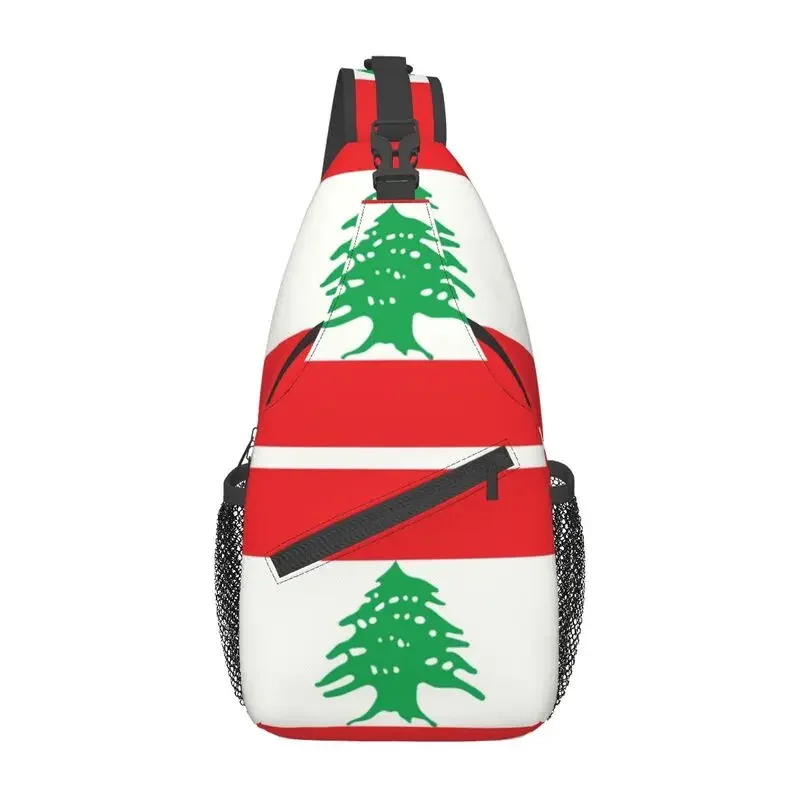 Cool Lebanon Lebanese Flag Beirut Sling Crossbody Backpack Men Shoulder Chest Bag for Traveling