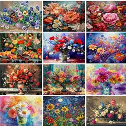 GATYZTORY Diy Painting By Numbers Colorful Flower Acrylic Coloring By Numbers Diy Frame For Home Decors Picture Paint Gift