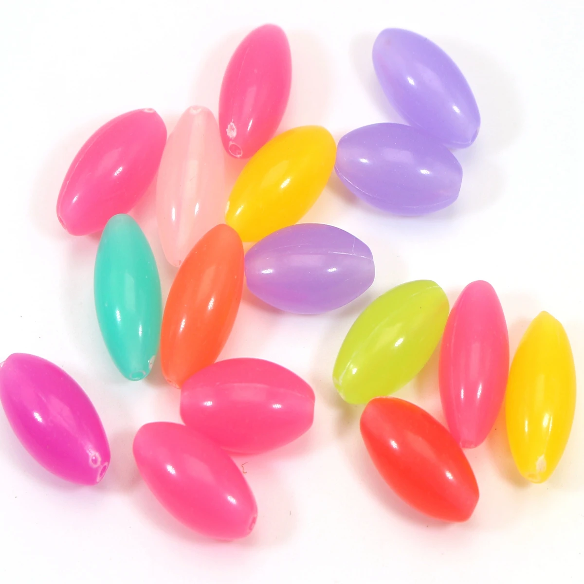 100pcs Mixed Jelly Color Acrylic Various Shape Heart Flower Charm Beads Crafts