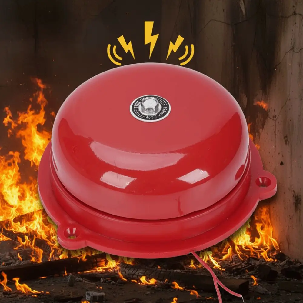 Waterproof Point Fire Alarm AC 220V Internal Strike Type Internal Strike Alarm Bell Electric Bell Metal Manual Call Alarm Bell