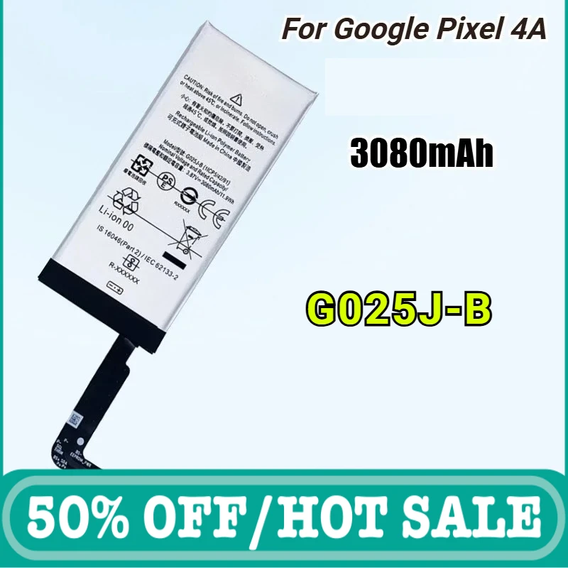 

3080mAh G025J-B Battery for Google Pixel 4A Pixel4A 4G High Quality Mobile Phone Batteries Bateria 3.87v
