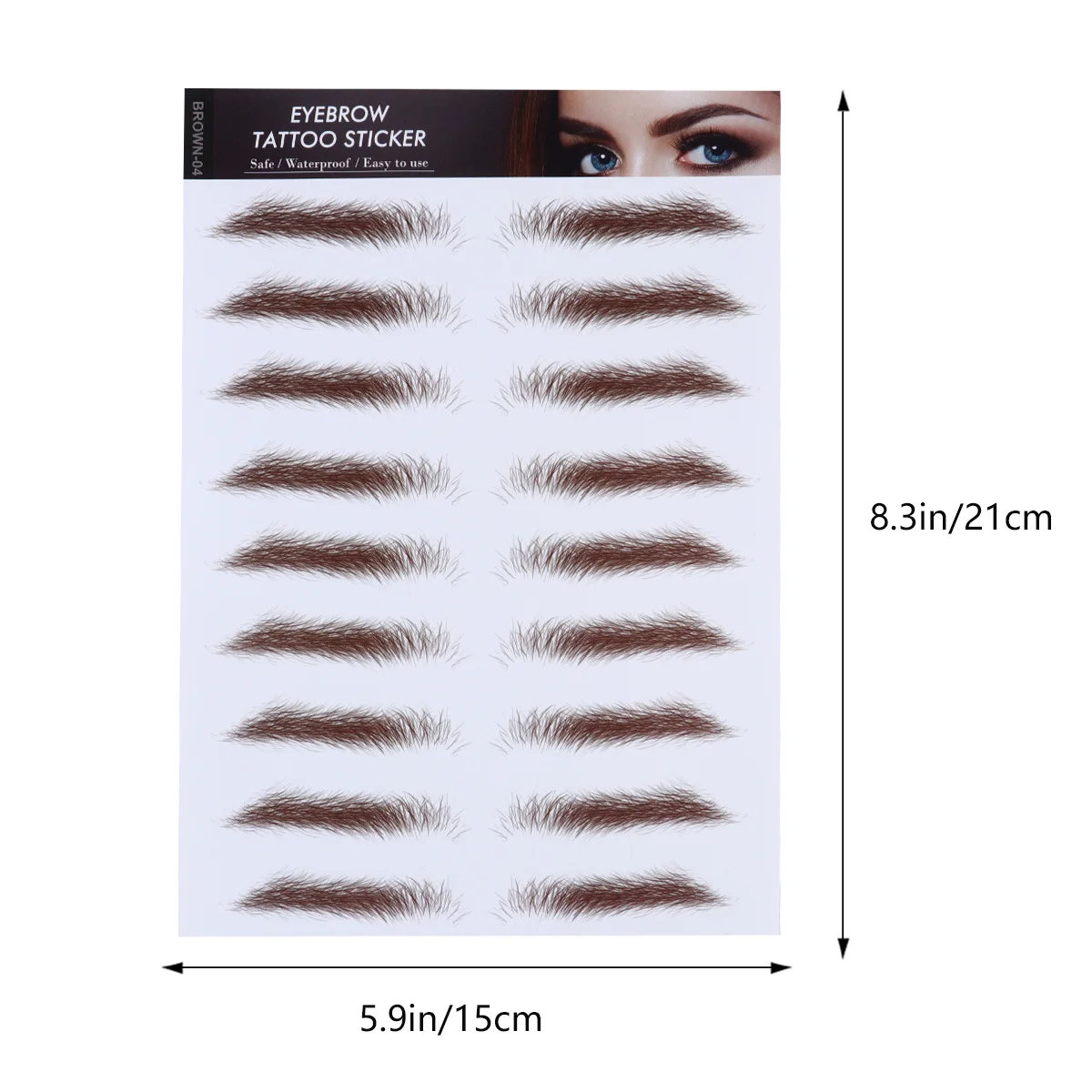 4 Pcs Fluffy Eyebrow Stickers Makeup Cosmetics Stenciebrow Transfer with Soy Ink Mascara 6D Hair-Like Eyebrows