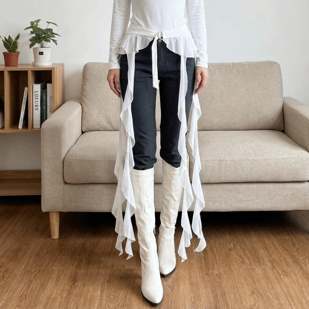 korean-adjustable-buckle-butt-curtain-skirt-high-waist-solid-color-ruffles-trim-butt-curtain-y2k-waist-scarf-mini-apron-layering