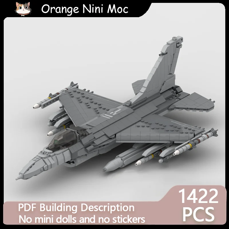 Popular Military Aircraft Model DIY MOC Building Bricks 1:35 F16 Viper Fighter Jet Modular Technology Holiday Assemble Toys Suit