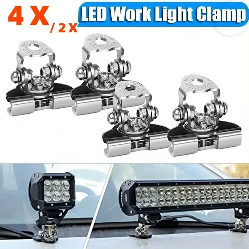 

Монтажный кронштейн для бара, регулируемый держатель капота, светодиодный рабочий фонарь, 4/2 шт., универсальный светодиодный светильник, зажим для крепления на планку, новинка 2025 г.