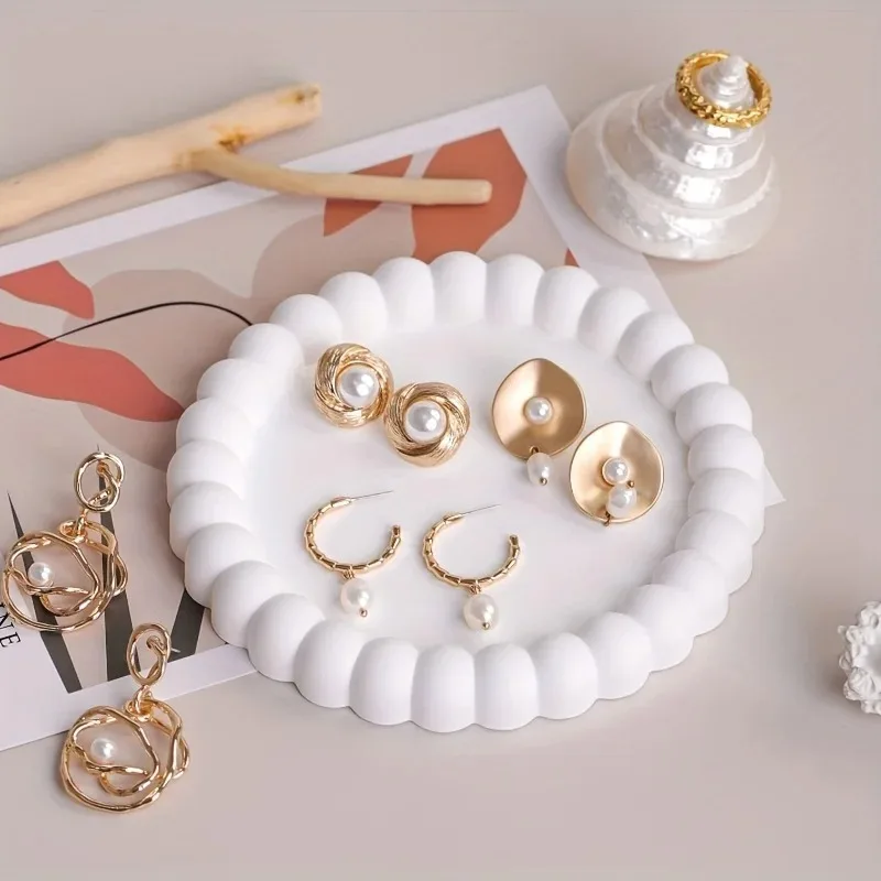 DIY 버블 트레이 코스터, 실리콘 몰드 석고, 에폭시 콘크리트 시멘트 몰드, 수공예품 선물, 보석 보관 트레이, 홈 데코