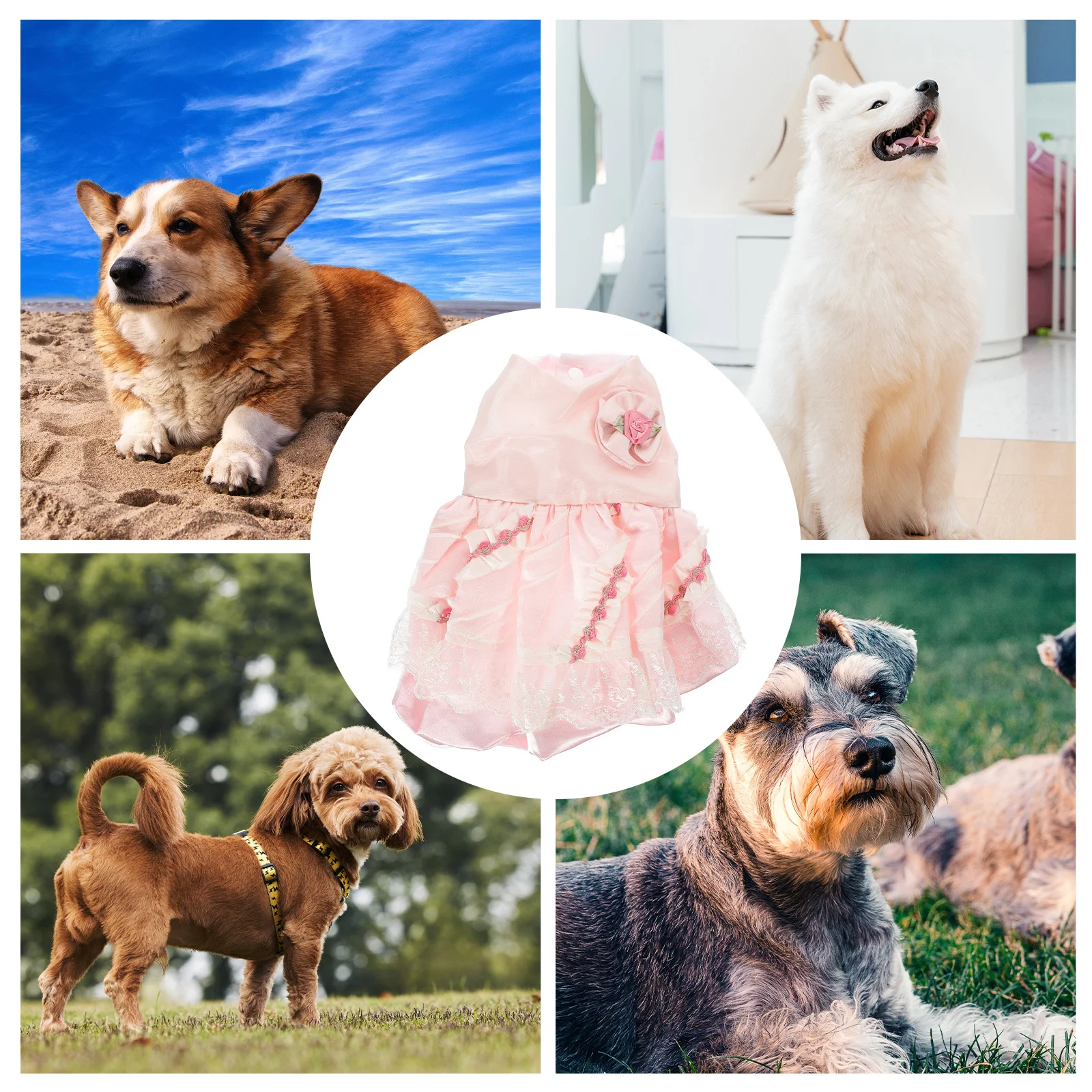 

Dog Dress Skirt Soft Comfortable Pet Formal Wear For Christmas Party Holiday Puppy Costume Cute Pet Clothes