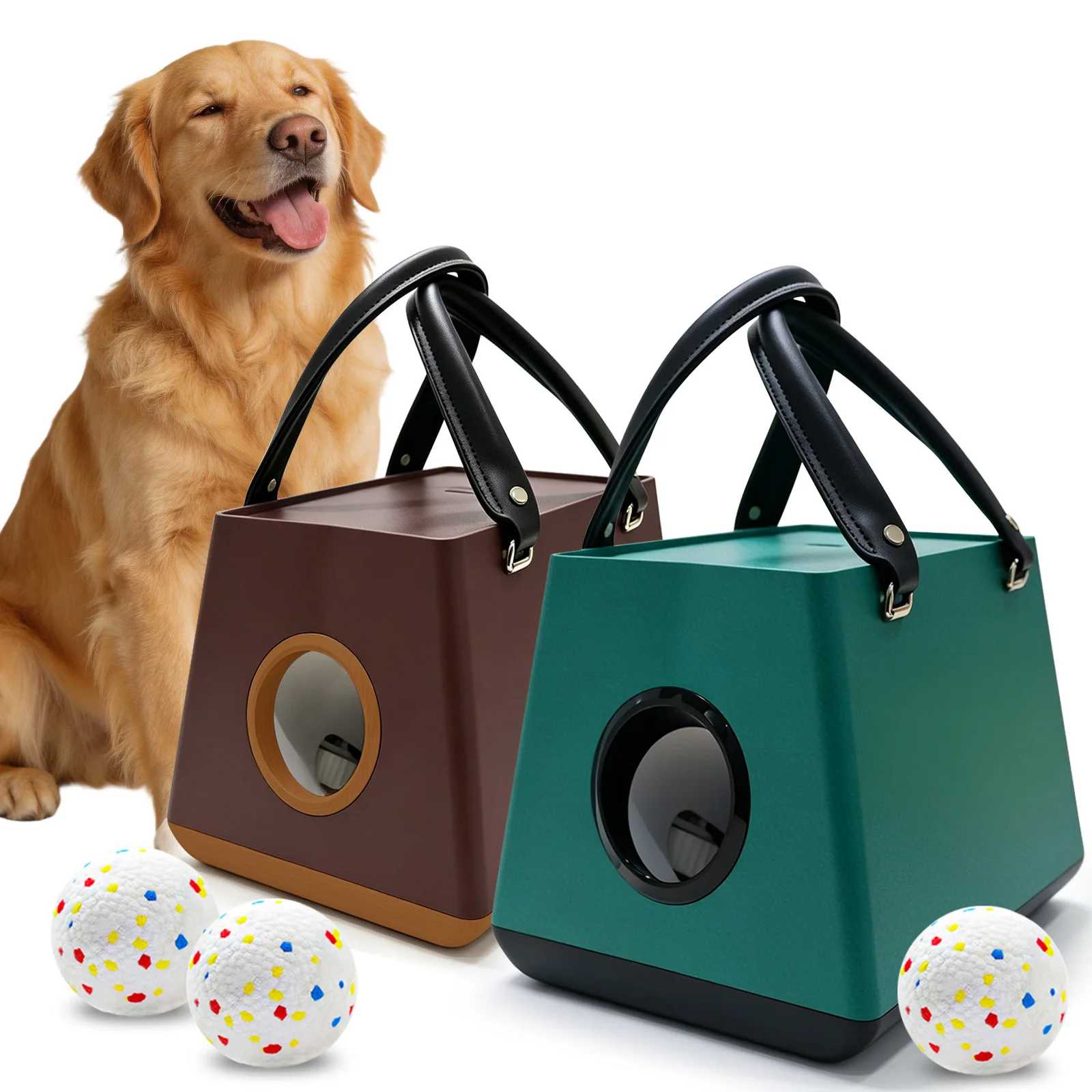 Portable Pet Automatic Ball Thrower Indoor and Outdoor Dog Serving Machine Dog Toy Tennis Transmitter