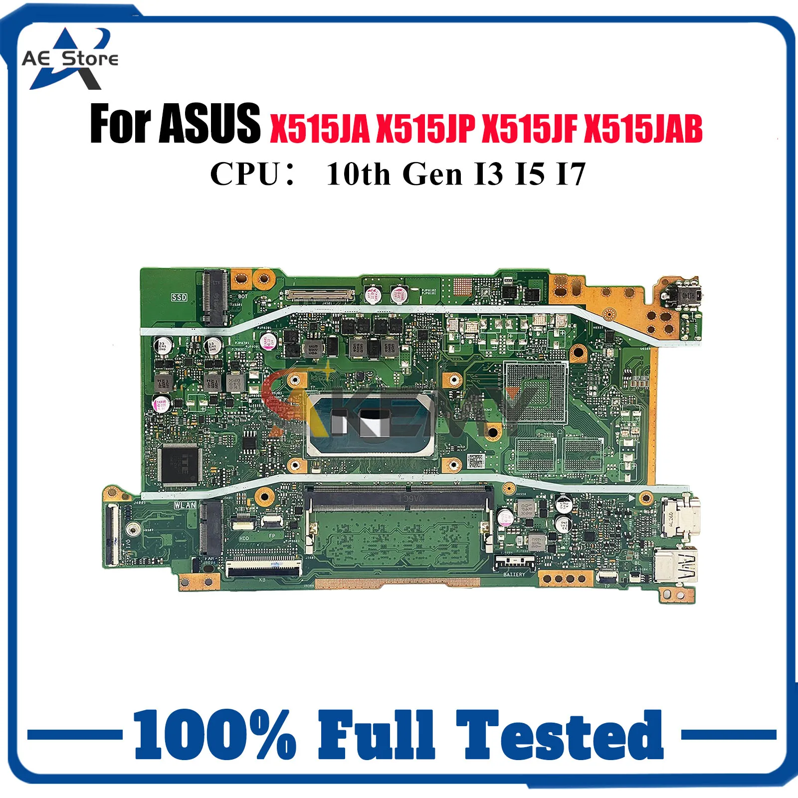 

X415JA Laptop Motherboard For ASUS VivoBook X515JF V5200J A416J X515JAB X515JA V4200J X415J X515JP Mainboard With I3 I5 I7 CPU