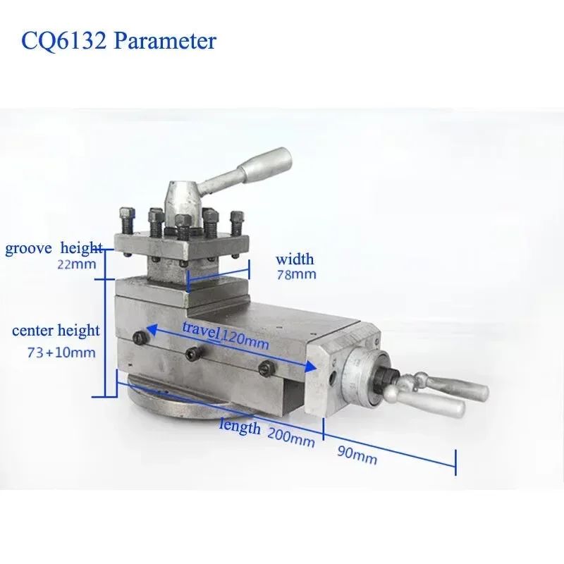 For AT320 HQ400 CQ6132 Swing Bench Lathe Blade Posts Metric Slide Tool Quick Change