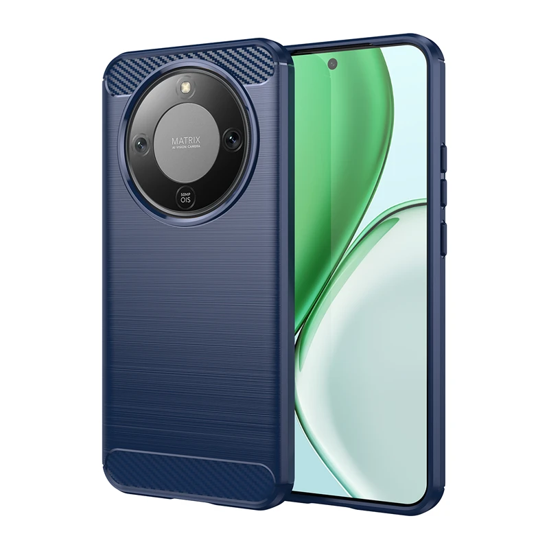 حافظة من السيليكون الناعم بنمط ألياف الكربون لهاتف Honor 500 400 X70i X9D Magic8 Lite 7 Pro غطاء حماية مضاد للصدمات ومضاد للخبط