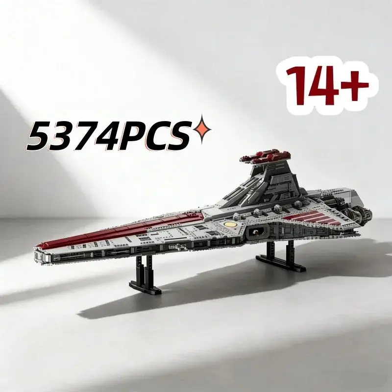 2026 New 5374pcs Star Battle Large Biggest Venator Class Republic Attacks Cruiser Block Bricks Toys For Birthday Festival Gifts