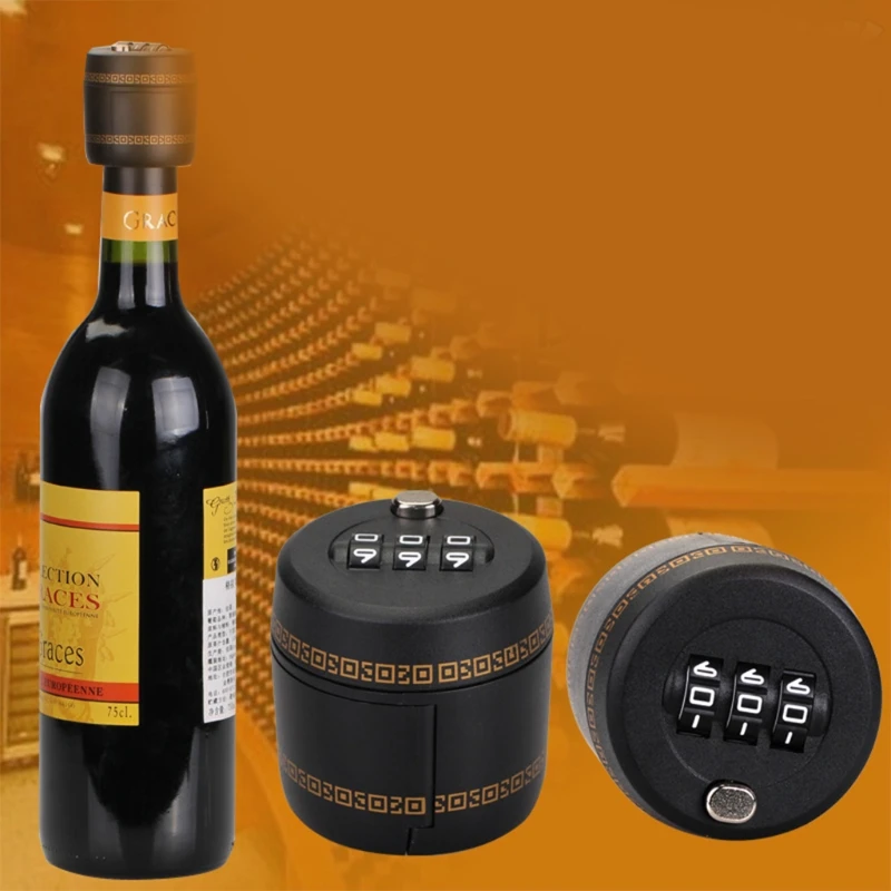 1 шт. замок для бутылки вина, кодовый замок, кодовый замок, замок с паролем, винная крышка, цифровой замок, верхняя пробка для