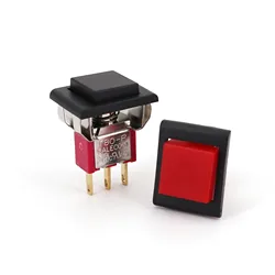 Salecom P8701-F22A Square With Frame 3-Pin Snap-Acting Momentary SPDT Push Button Switch