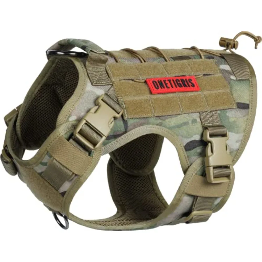 

Tactical Dog Harness Vest with Handle Military Dog Harness for Large Medium Dogs No-Pull Service Dog Vest with Hook and Loop Pa