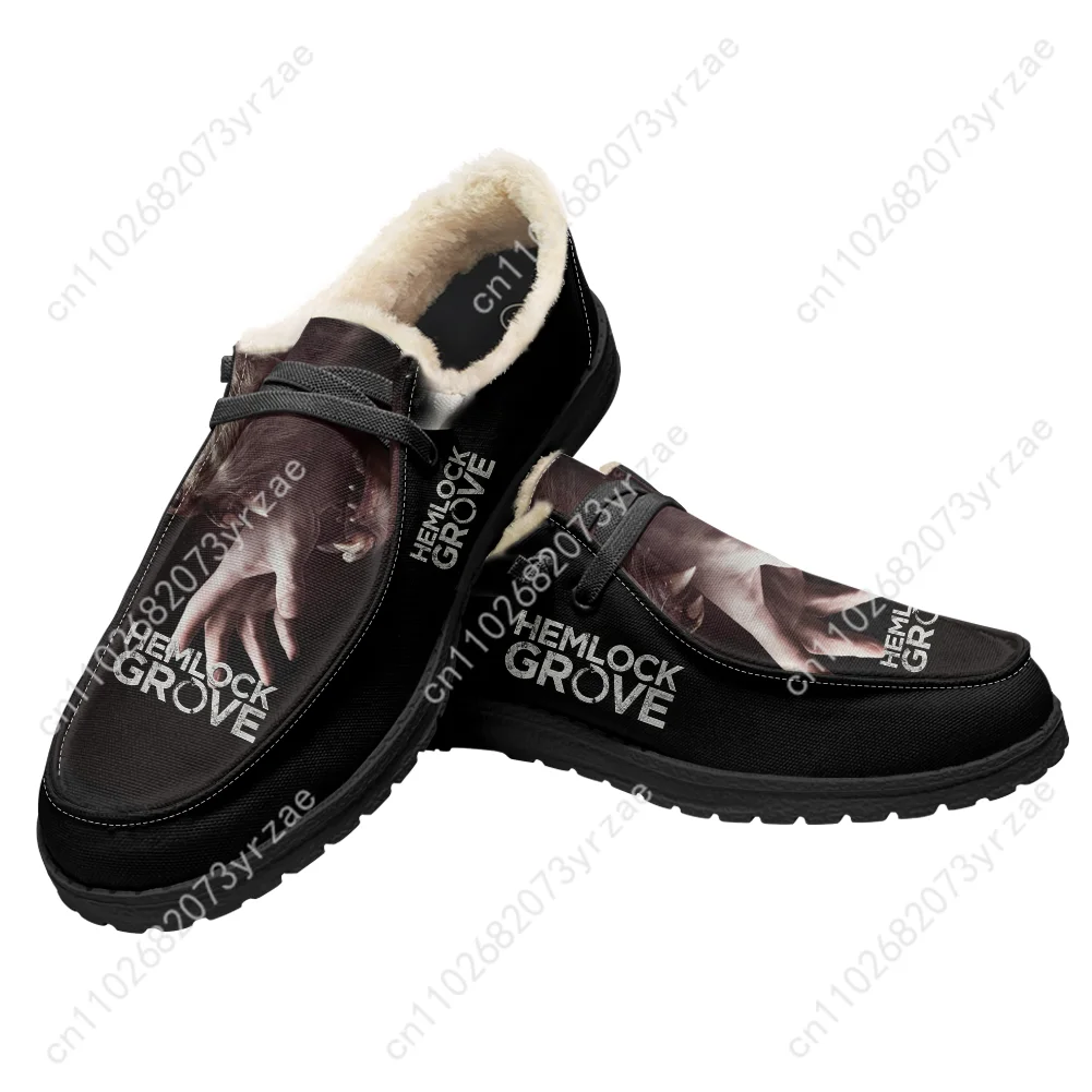 รองเท้าส้นเตี้ยเฮมล็อค กรอว์ เวลเวทรองเท้าบุรุษสตรีรองเท้าอุ่นในร่มกลางแจ้งรองเท้าน้ำหนักเบาพิมพ์แบบส่วนตัวรองเท้าคู่ที่ทำตามสั่ง