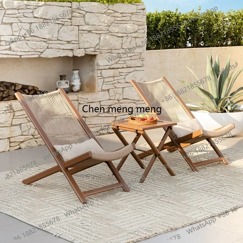 

D182Rattan Balcony Folding Chair Garden Recliner Camping Beach Folding Chair Portable Outdoor Chaise Pliante Portable Furniture