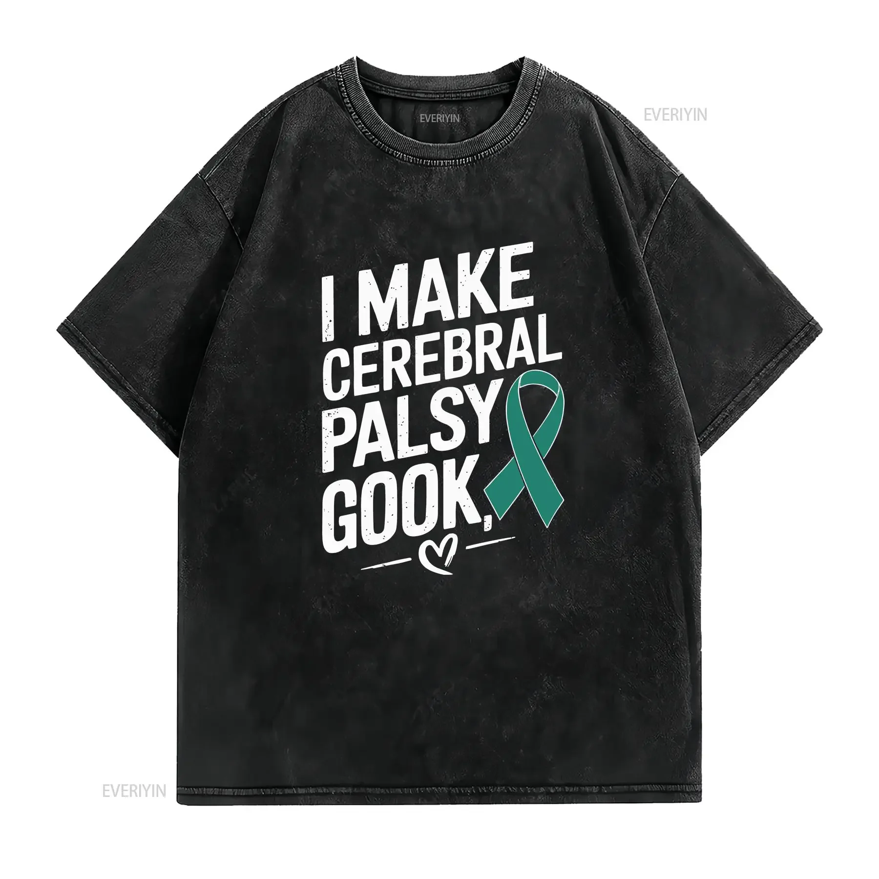 Cerebral Palsy Awareness T Shirt Inspiring Support Empowering Quote vintage Washed Casual Top For Everyday Wear fashion Stylish
