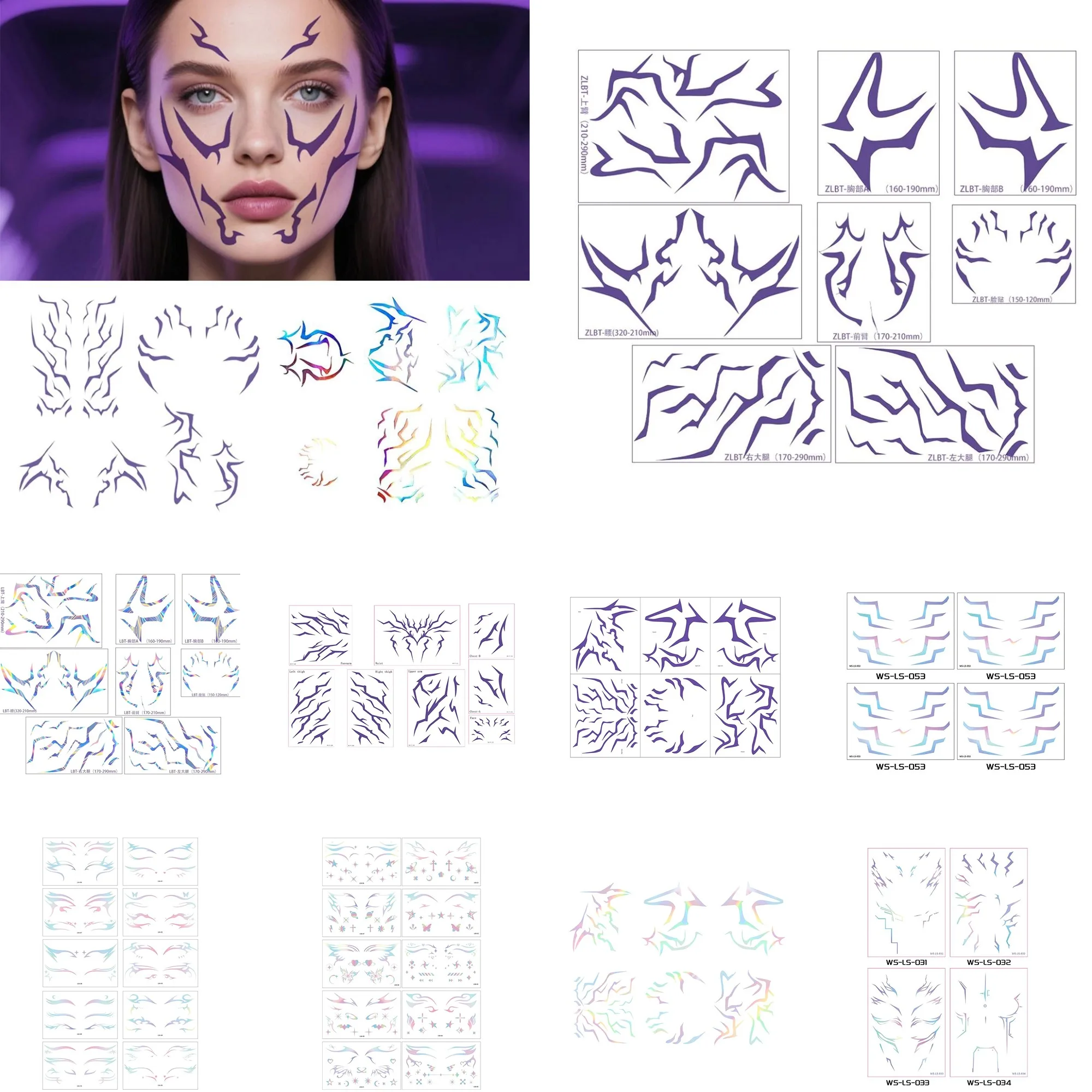 1 مجموعة مختلفة Kpop شيطان الصيادين رومي كانغ تأثيري الدعامة الوشم ملصق رومي الوشم شيطان ملصق لهدايا حفلة الهالوين