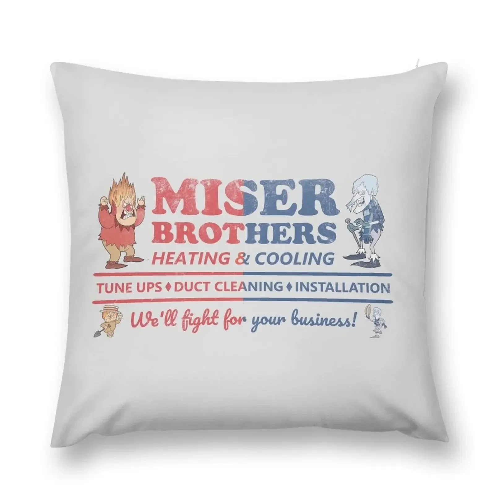 Miser Brothers Heating and Cooling Throw Pillow Rectangular Cushion Cover Pillows Aesthetic luxury decor pillow