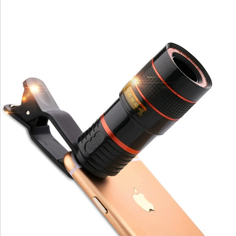 10pcs 8X 12X Long Focus Mobile Phone Lens Monocular Mobile Phone Telescope Hd Camera Lens External Zoom Lens for Travel Sports